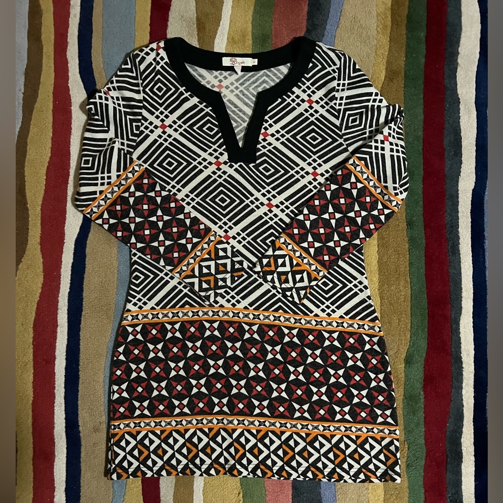 Anthropologie Artsy Aryeh Multicolor Mini Sweater Dress / Tunic - Size L